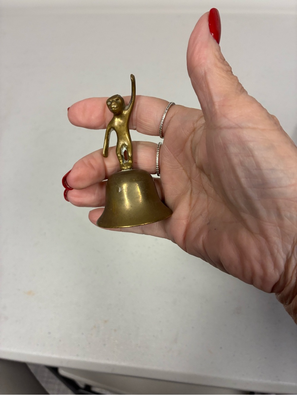 Decorative Monkey Hand Bell in Gold Finish